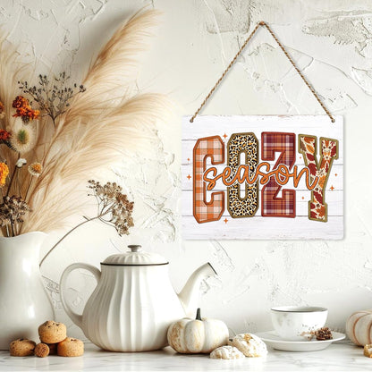 BELLOWDEER Hey There Pumpkin Rustic Wood Hanging Sign Fall Decor 8x10 Inches