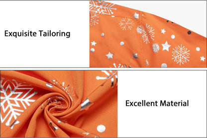 DiBanGu Mens Christmas Long Sleeve Button Down Shirt Orange Silver Size XX-Large