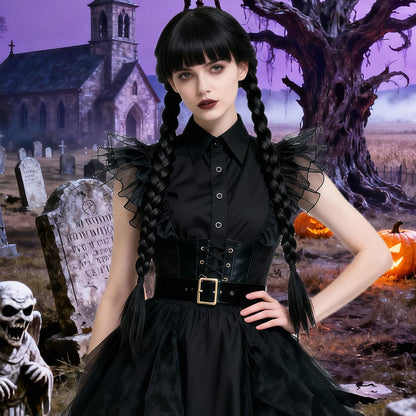 Ccfurwo Braided Black Wig Gothic Costume Women Cute Soft Black CC050BK