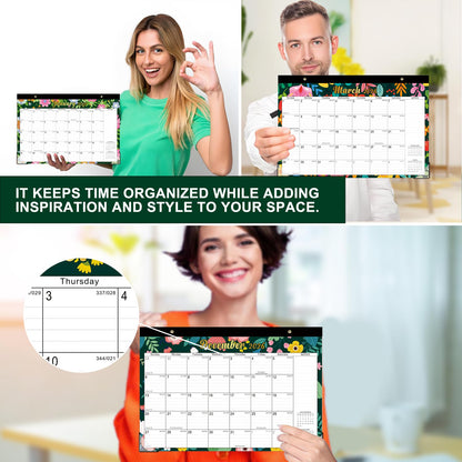 Lbylyhxc 2026-2027 18-Month Desk Calendar 17x12 Flowers Jan 2026-Jun 2027