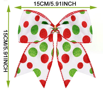 Hiagkmet 12 pcs Red Green Christmas Bows Ornaments 6 Inch Holiday Decor