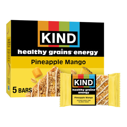 BestBy01/26 KIND Healthy Grains Energy Bars Pineapple Mango 7.1oz 5 Ct