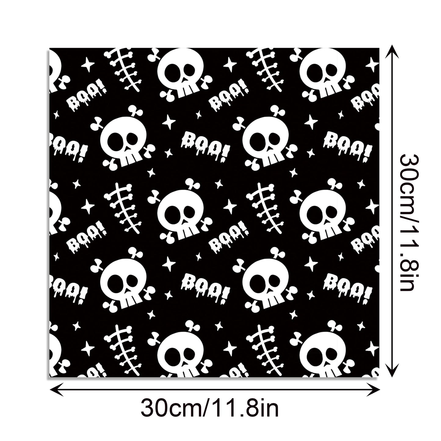 Halloween Scrapbook Paper 24 Sheets 11.8x11.8 Black & White Double-Sided