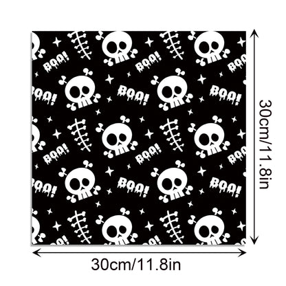 Halloween Scrapbook Paper 24 Sheets 11.8x11.8 Black & White Double-Sided