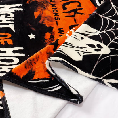 Tupmnbry Halloween Pumpkin Ghost Cat Throw Blanket Flannel 50x60