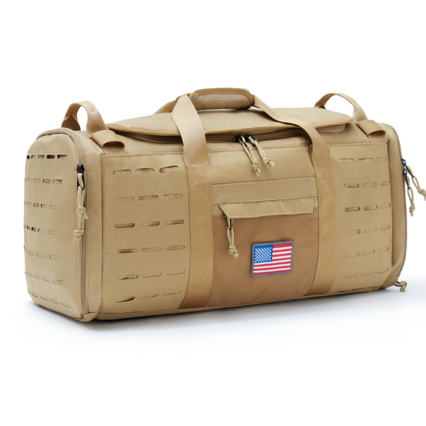 CONTAIL 48L Military Tactical Molle Duffle Bag Detachable Straps Earth Yellow