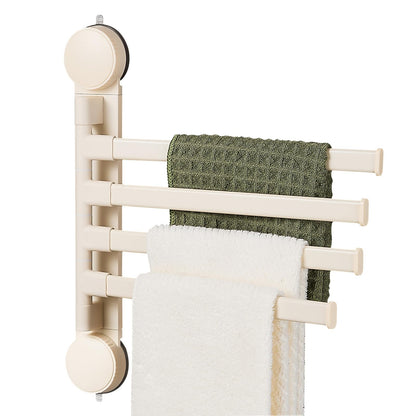 Zynuhmo 4-Arm Swivel Towel Rack 13.78in White Adjustable Suction Cup