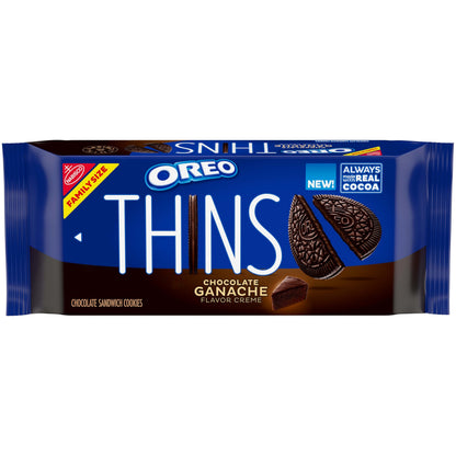 BestBy05/26 OREO Thins Chocolate Ganache Creme Sandwich Cookies 12.33 oz