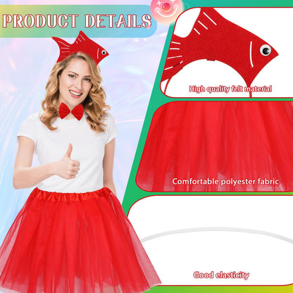 Shyyween 12 Pcs Halloween Sea Fish Costume Headband Tutu Bow Tie Size One Size