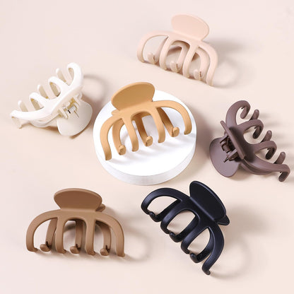 SMKSL Hair Clips 3.5 Inch Medium Brown Matte Banana Jaw Claw Clips