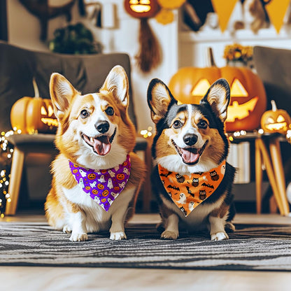 Raisingwell Dog Bandana Halloween N.Helloween 1 Pack Size Large
