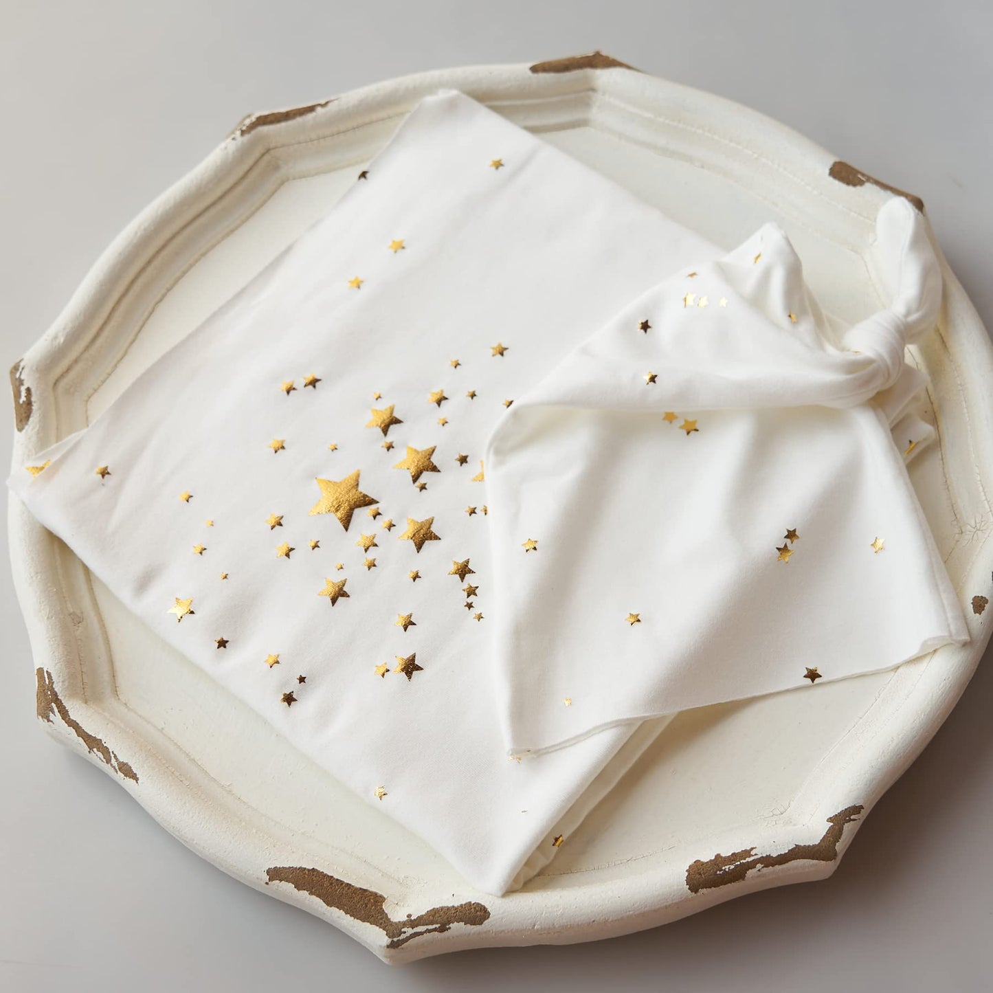Zeroest Newborn Photography Wraps with Gold Stars Navy Size Crib