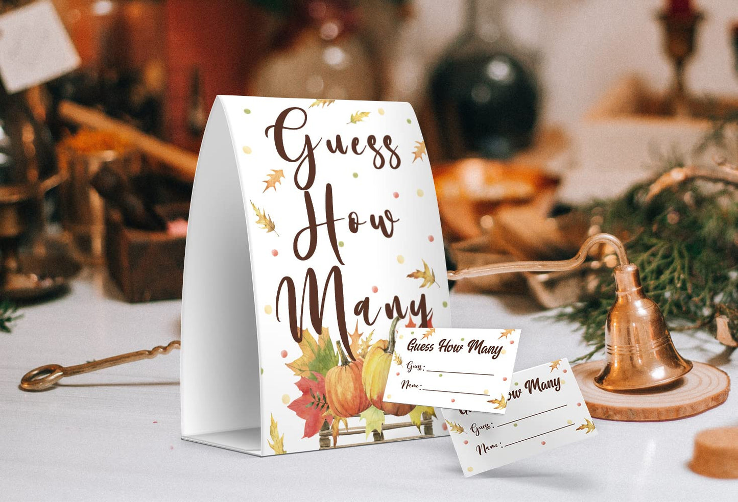 Pazag How Many Candy Guessing Game Thanksgiving Party 1 Sign 50 Cards Orange
