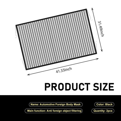 Downhill Front Hood Grille Protection Mesh 2PCS 41.33x31.49in Black