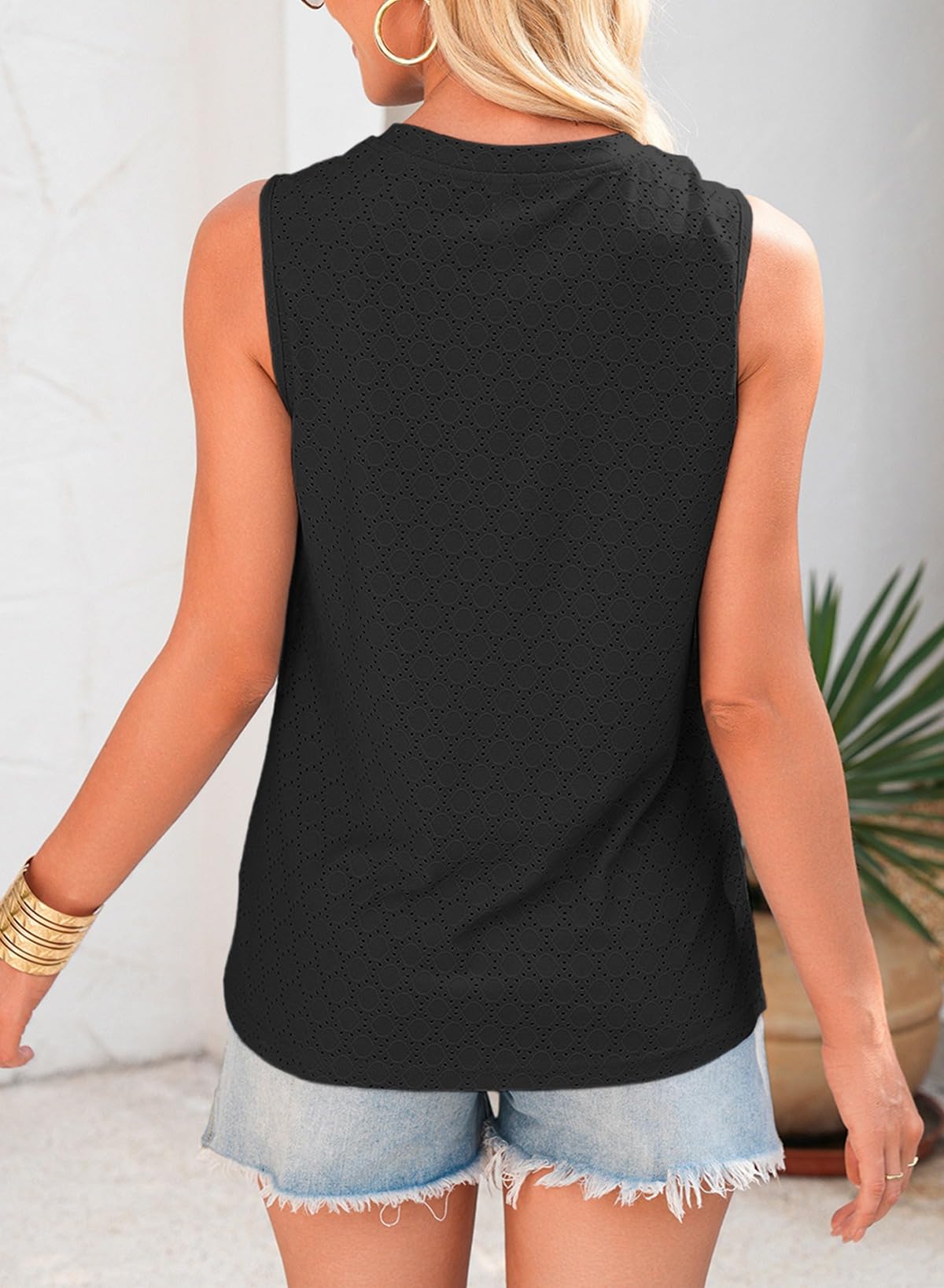 Dokotoo Women's Tank Top Crew Neck Sleeveless Black Size XL