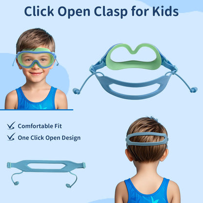 Graynoma Swim Goggles 2 Packs with Earplugs UV Protection Green Pink Size 10-18