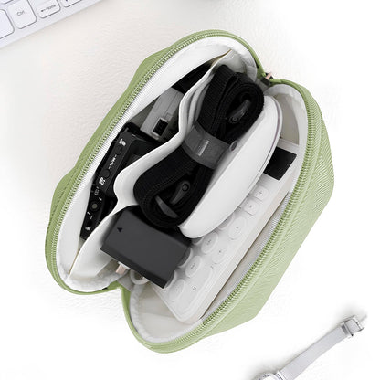E-Tree Makeup Bag Half Moon Cosmetic Pouch Travel Toiletry Organizer Green