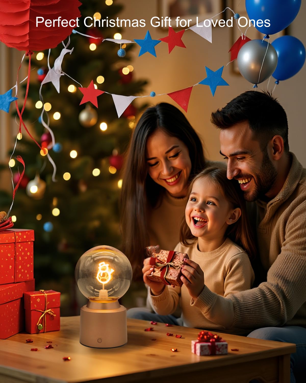 ytydo Cordless LED Table Lamp Snowman Rechargeable Small Christmas Decor