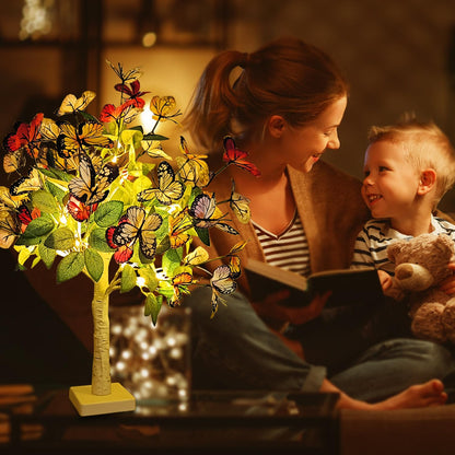Oreunik Butterfly Lights 2ft 24LED Indoor Tree Lights Timer Warm White