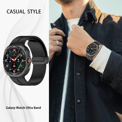 GOLDTOLUCK Samsung Galaxy Watch 7 Ultra 47mm Silicone Sport Band Cream Size 47mm