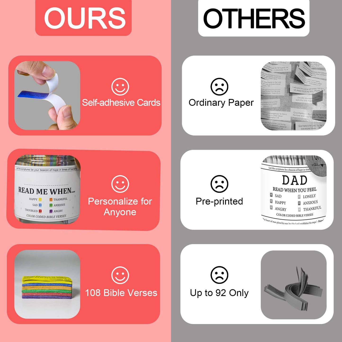 Bible Verse Jar 108 Scripture Stickers Personalized Christian Gift for Women Mom