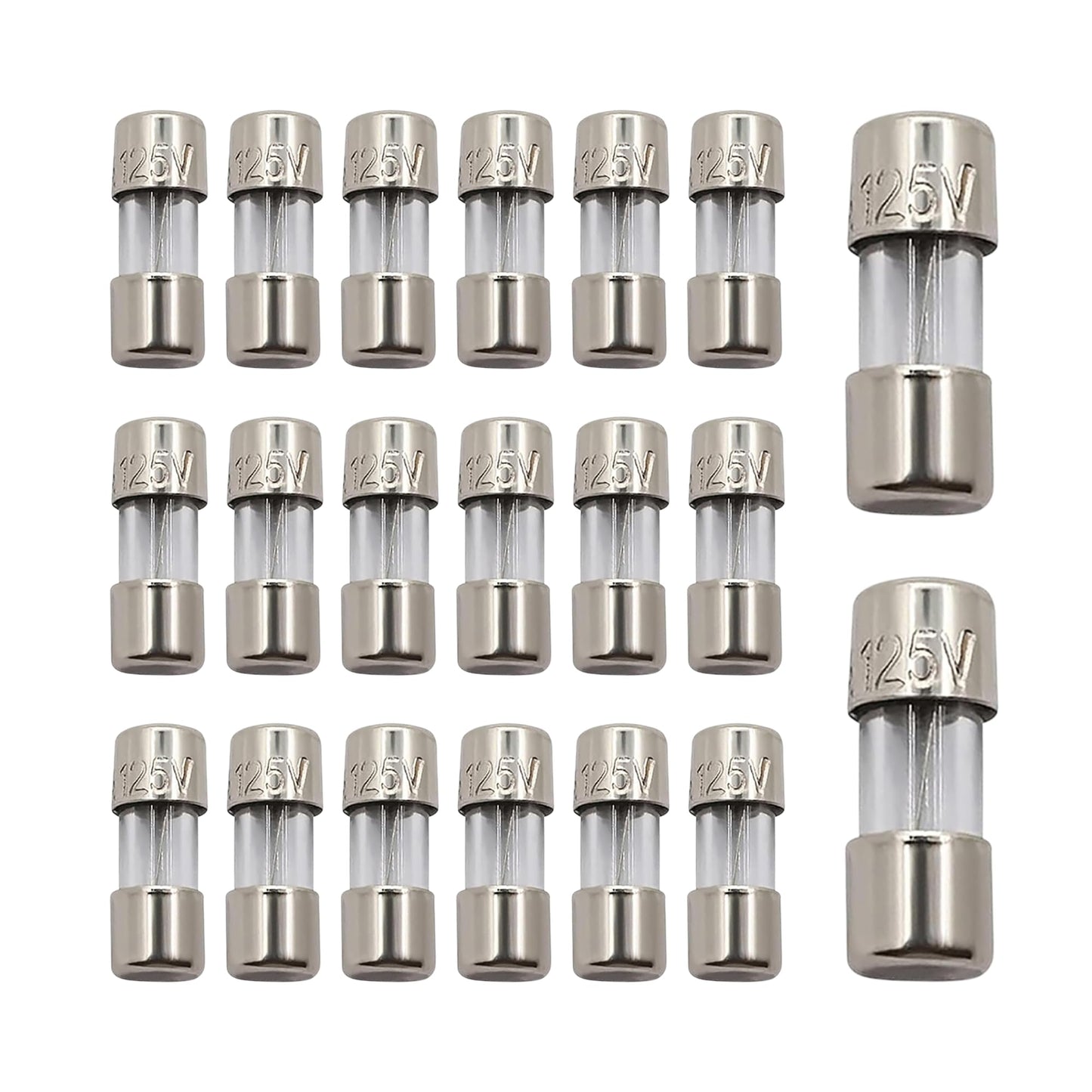 TWI Fuses Mini Christmas Light Strings Replacement Glass Fuses 3A 110V 125V 20pc