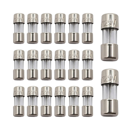TWI Fuses Mini Christmas Light Strings Replacement Glass Fuses 3A 110V 125V 20pc