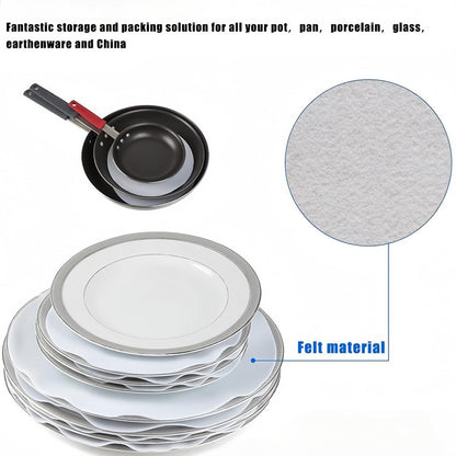 Ceramic Plate Separator Pads 36 Felt Protectors 10/6/4.5 Inch Washable Reusable