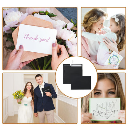 Silunkia Black Blank Greeting Cards 4x6 Heavyweight Flat Cardstock 20 Pack