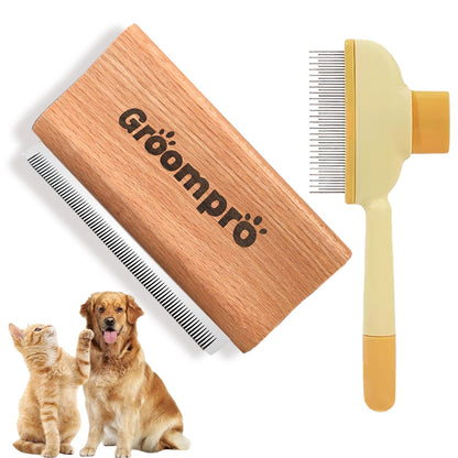 Groompro Deshedding Brush Dog & Cat Hair Removal Tool L 5.3 inch