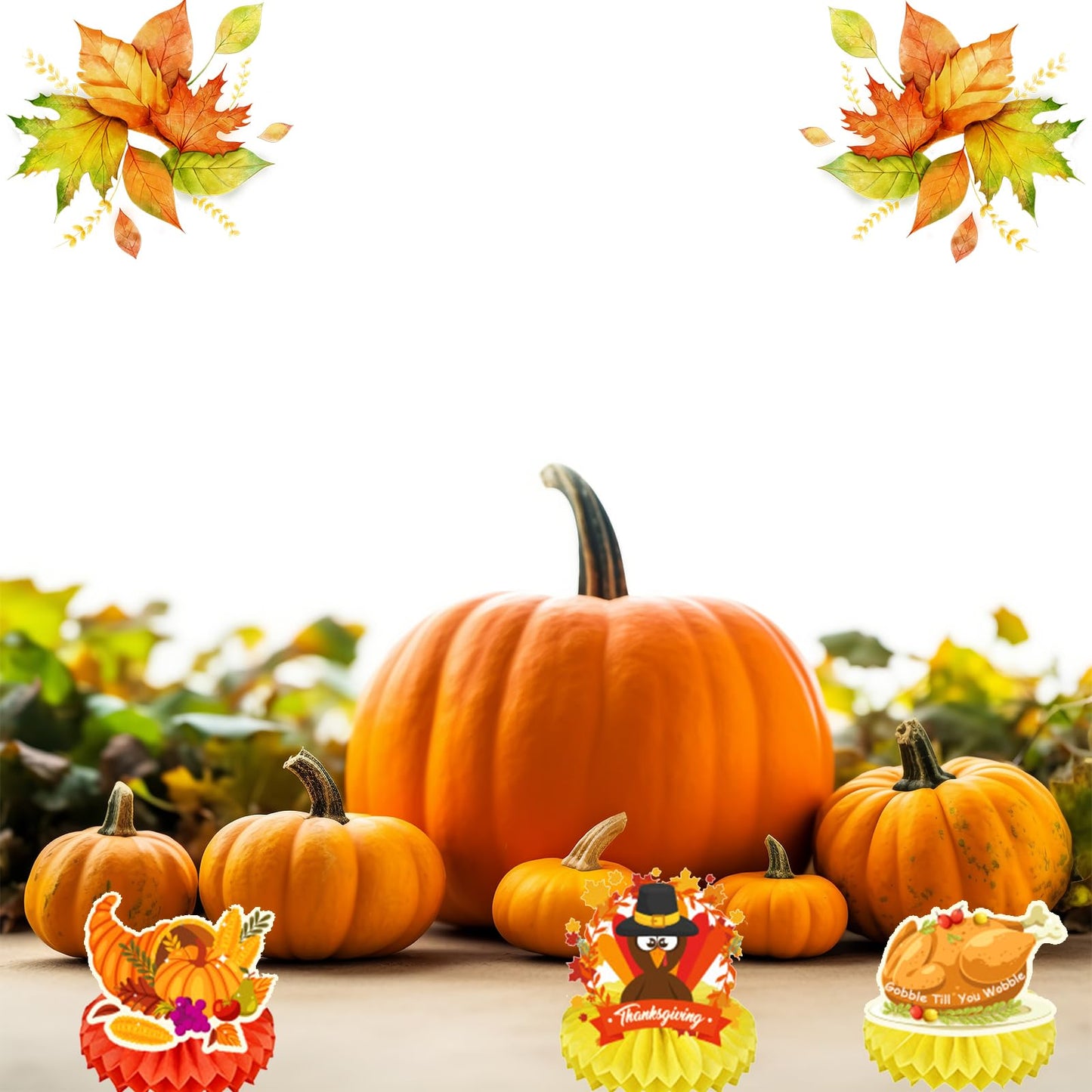 Qpout 9-Piece Thanksgiving Fall Party Table Centerpiece Decorations