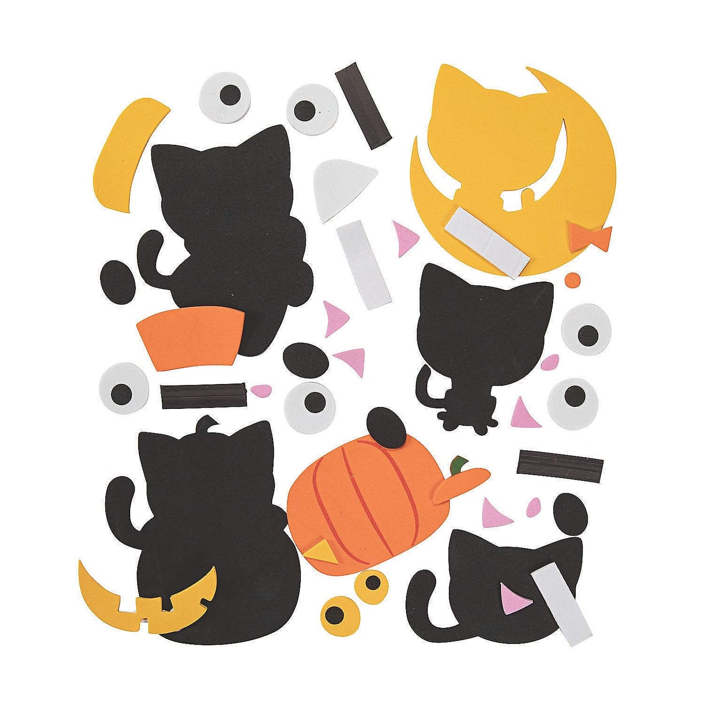 Fun Express Halloween Cat Magnet Craft Kit 12 Pieces
