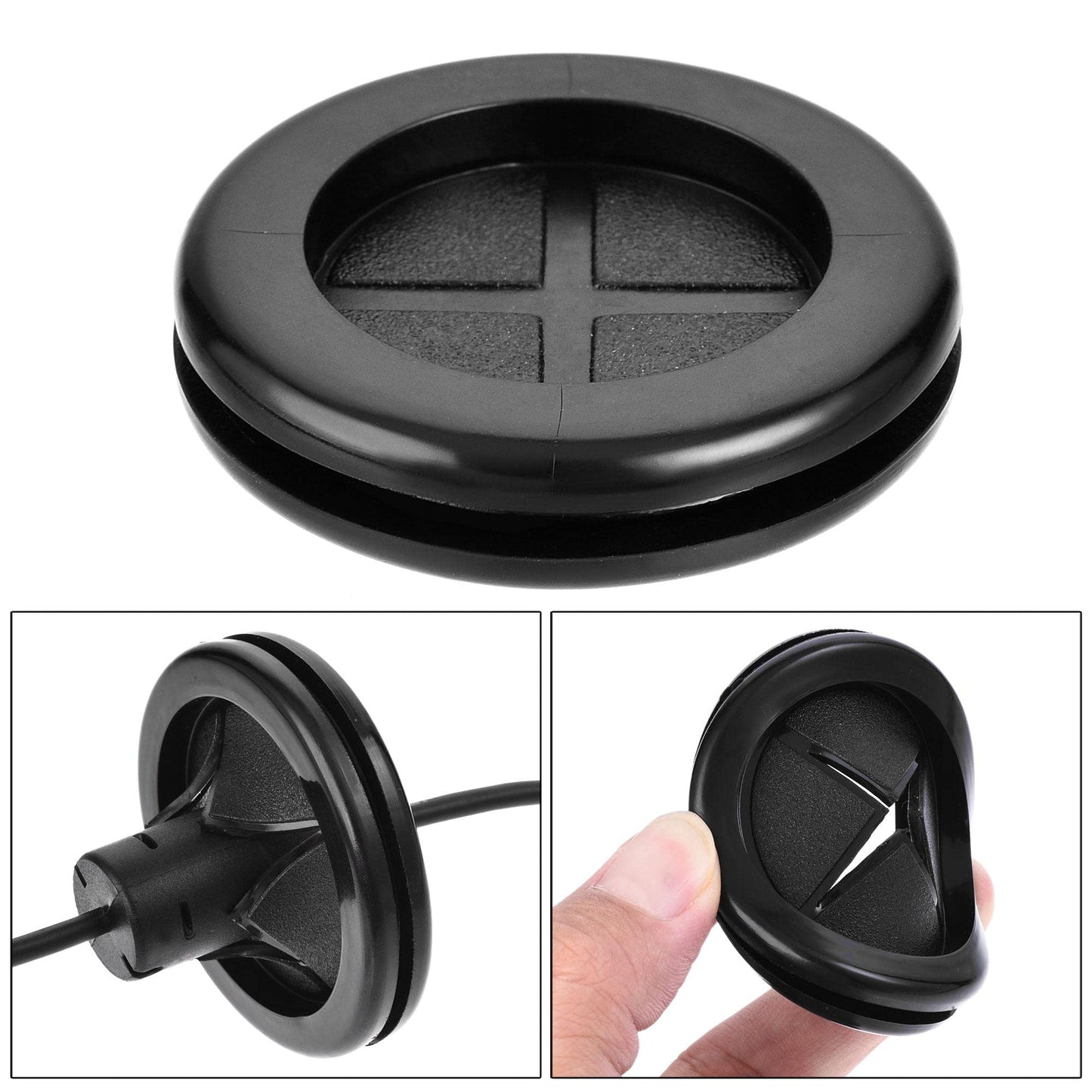 uxcell Rubber Grommet Round Double-Sided Mount Dia 32mm Wire Protection 20pcs