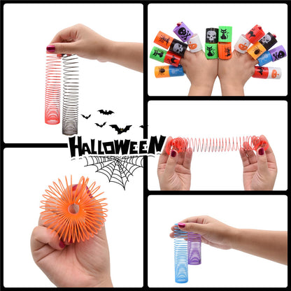 Menzcci Halloween Mini Coil Springs Toys 24 Pcs Plastic Halloween Slinky A24