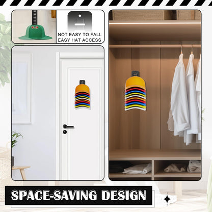 Generic Wall Mounted Hat Rack 2 Pack Adhesive Screw Mount Multilayer Cap Holder