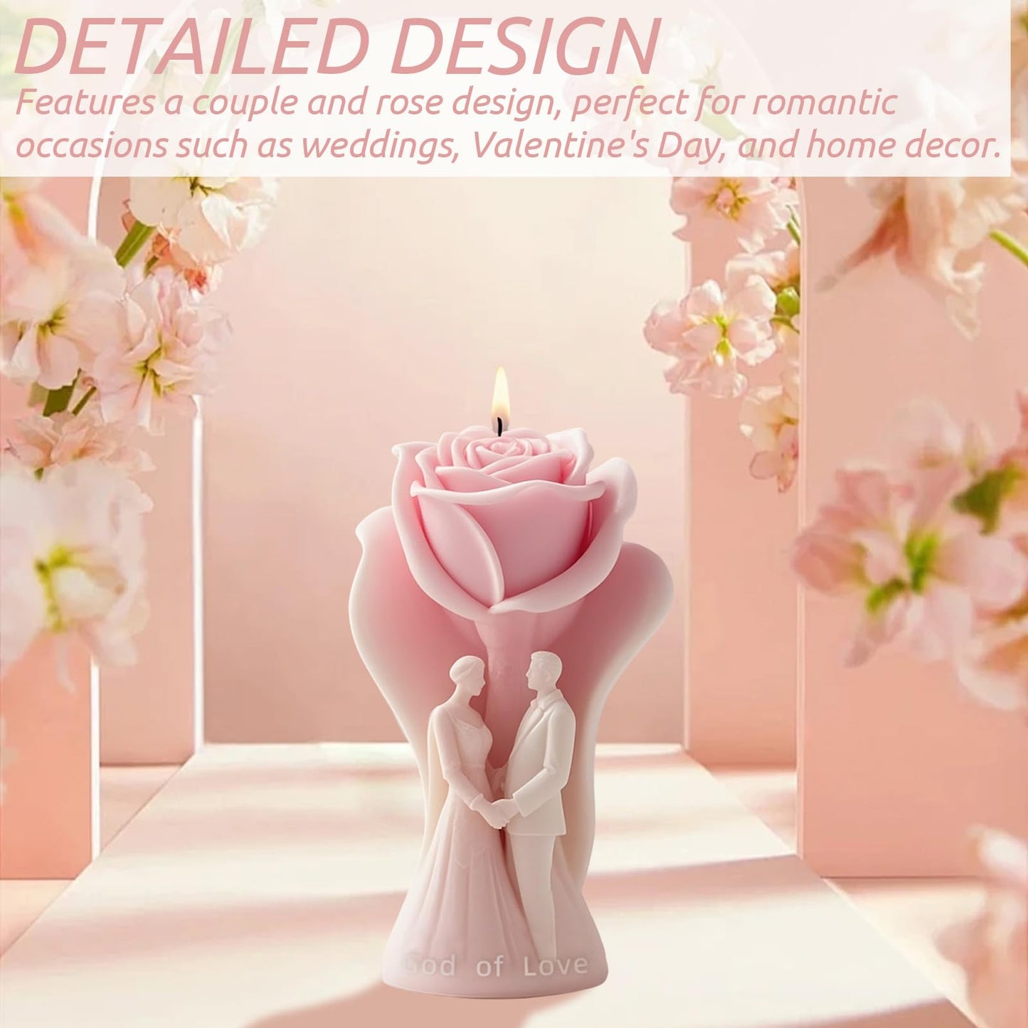 Couple Candle Silicone Mold Wax Melt Epoxy Resin Rose Soap DIY Craft