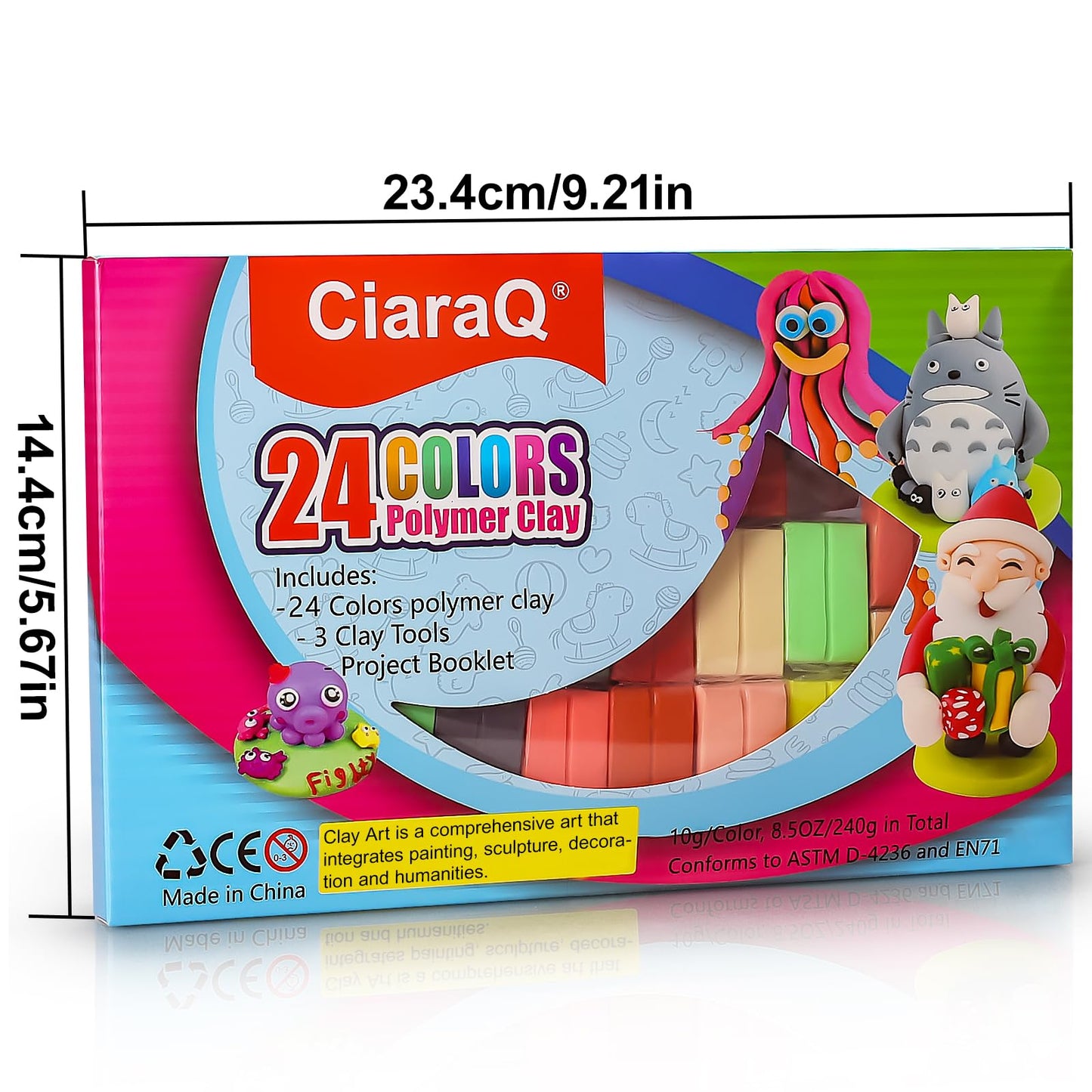 CiaraQ Polymer Clay Kit Mini Modeling Set 24 Colors for Kids Beginners Artist