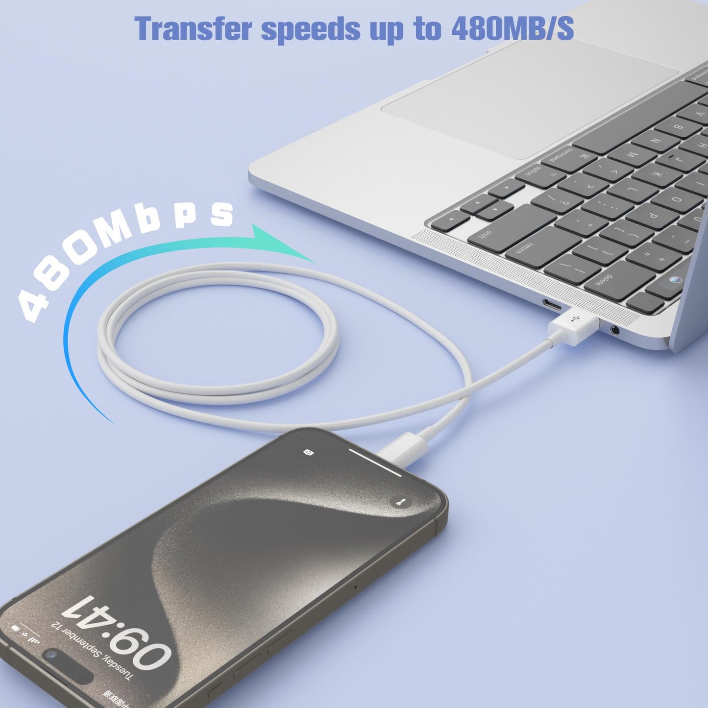 Eettvekd Carplay Cable USB A to USB C for iPhone 16/15 Pro Max iPad 3FT