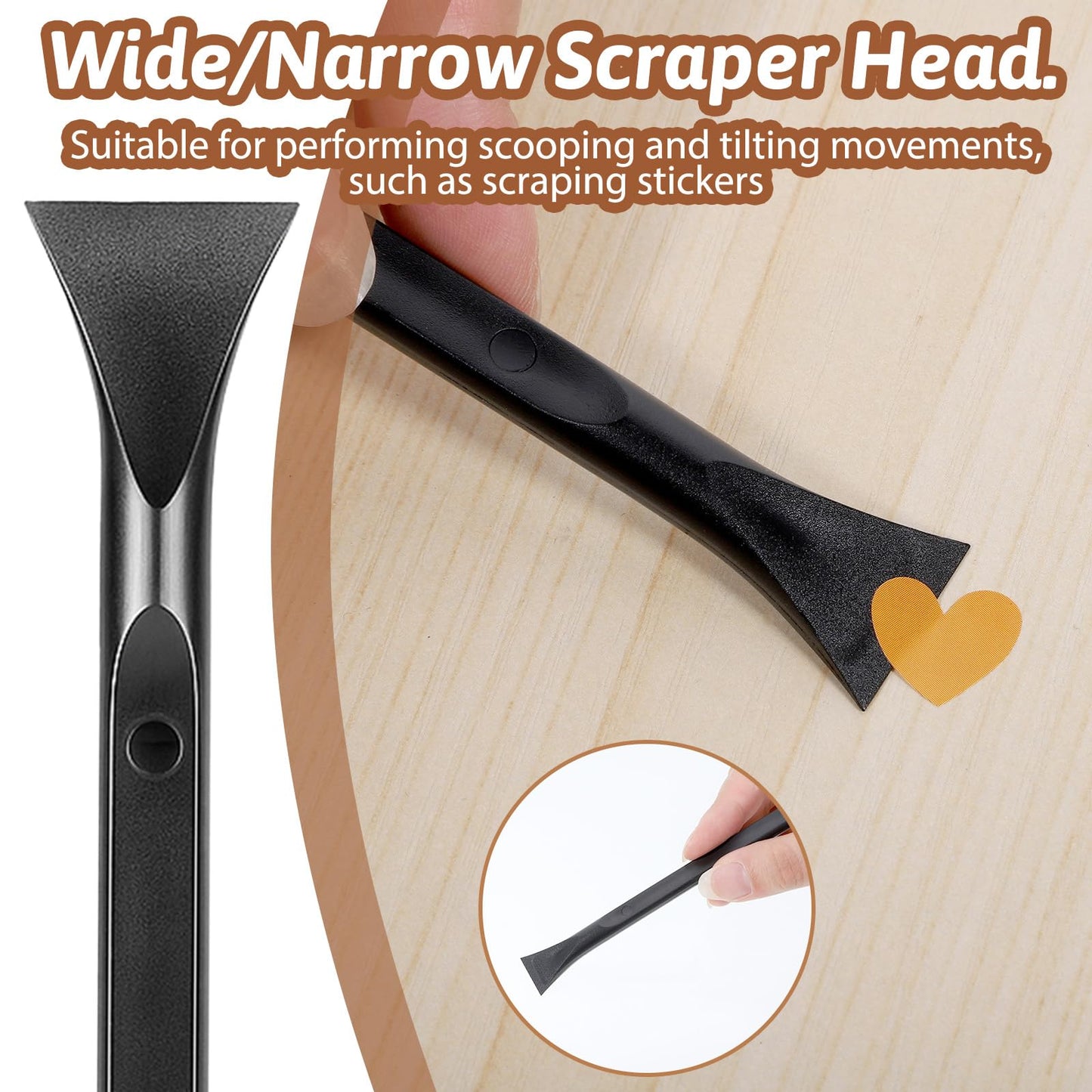 Prasacco 12 Pcs Plastic Scraper Tool Multi-Purpose Pen-Shaped Black
