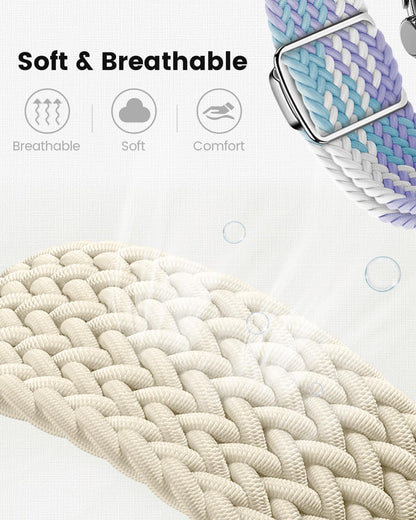 MAKCPOIMER Braided Nylon Band for Google Pixel Watch 41mm Adjustable Camouflage