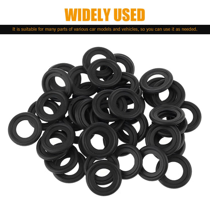 leechio 25 PCS Automotive Oil Drain Plug Gasket M14 Rubber Seal Black