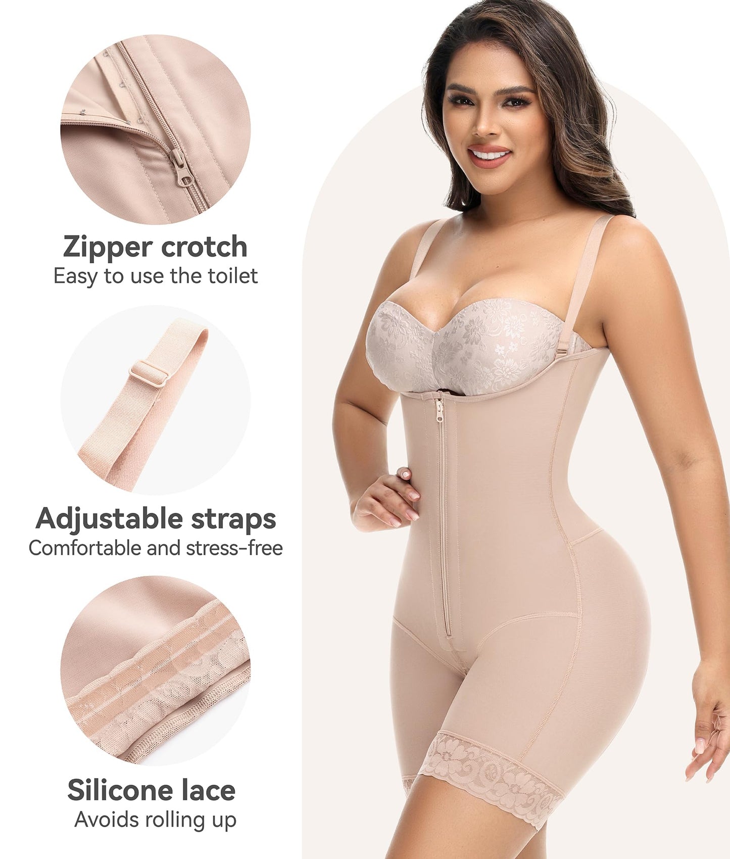 M MYODRESS Shapewear Tummy Control Fajas Body Shaper Stage 2 Tan Size L