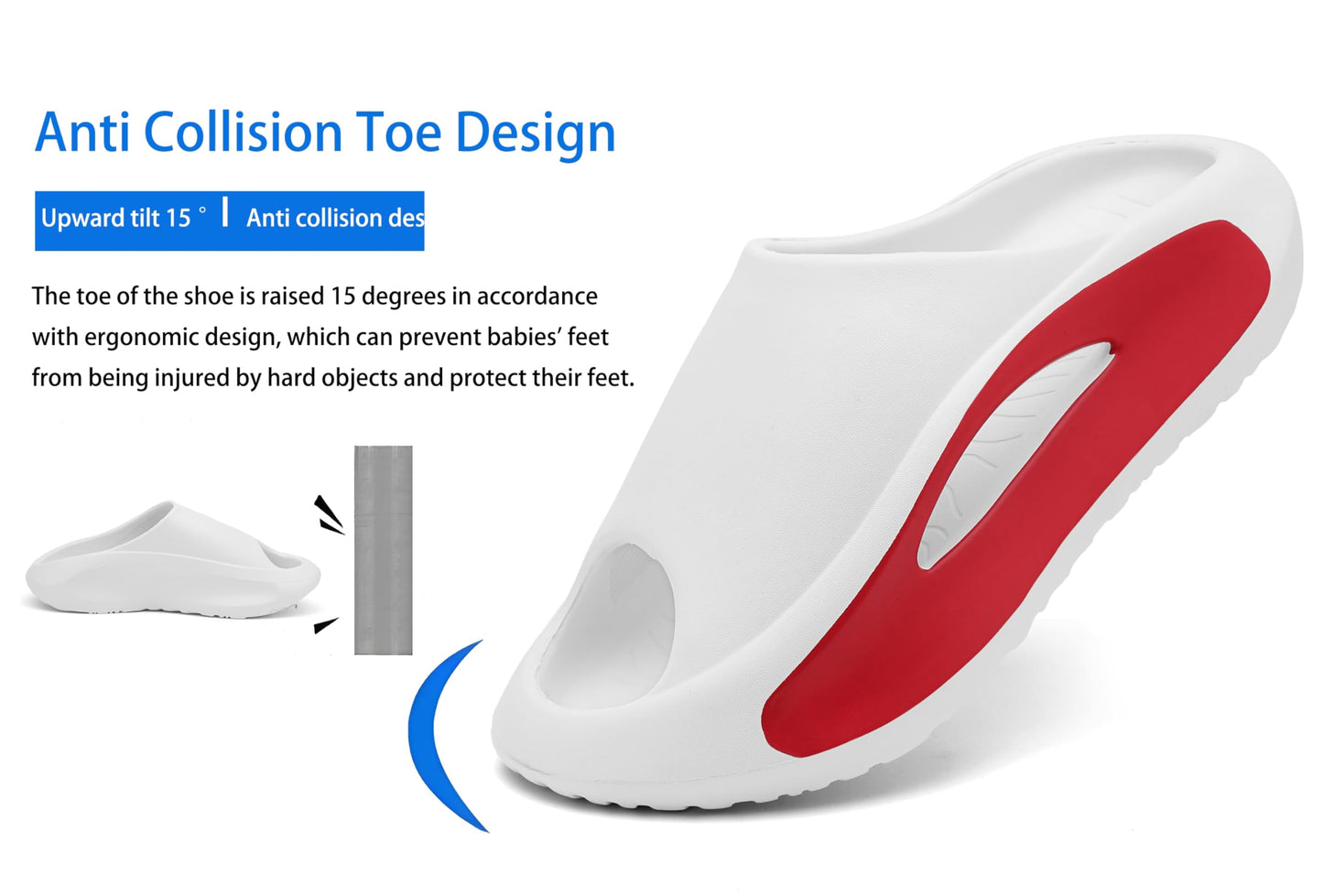 Meik Mangni Platform Slide Sandals Non-Slip Lightweight White Size 8-8.5W/7-8M