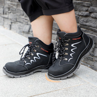 ESTAMICO Steel Toe Waterproof Work Boots Men Black Size 7.5