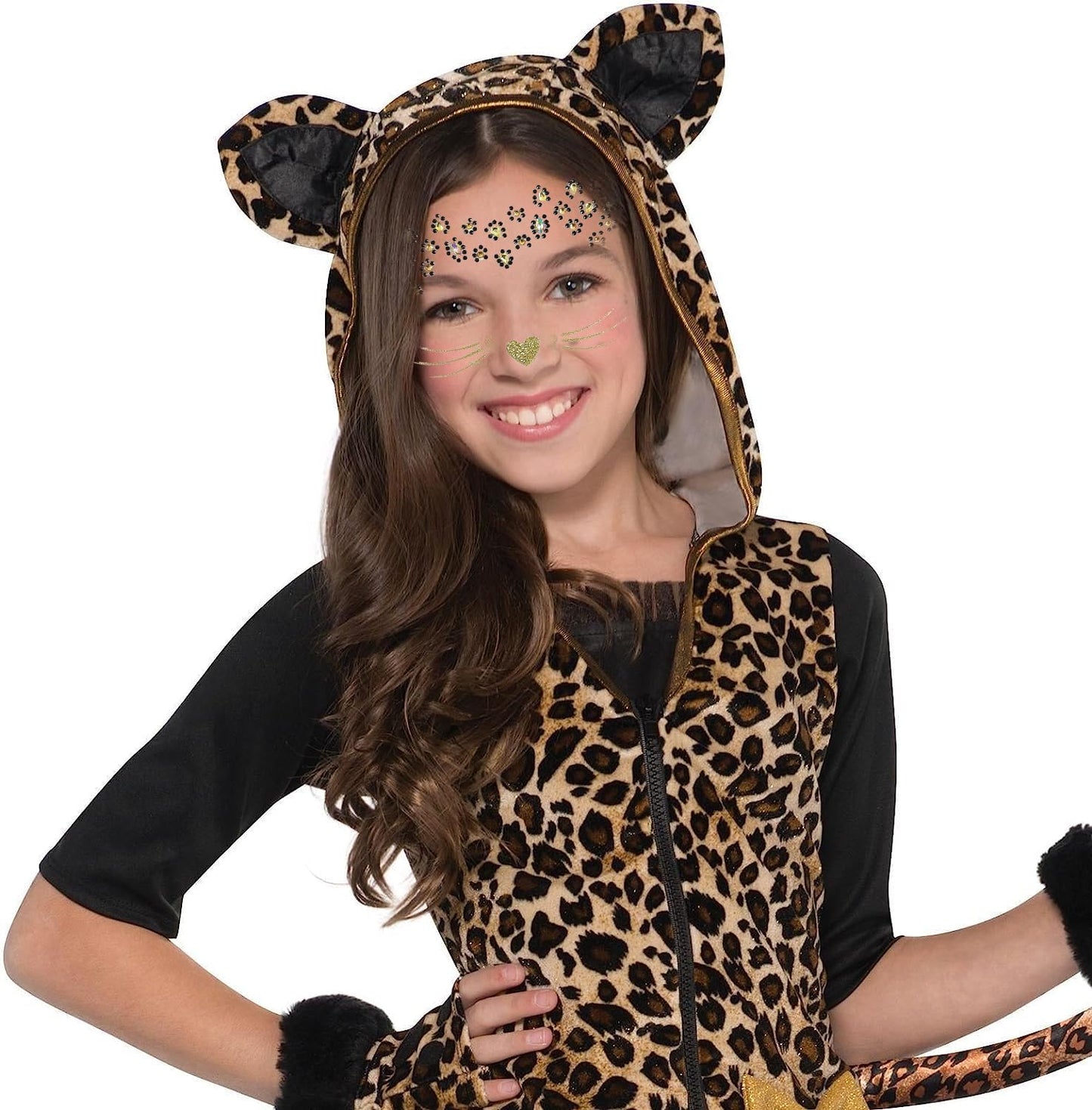 eyigylyo Cat Face Gems Black Cat Temporary Tattoo Halloween Festival Rave