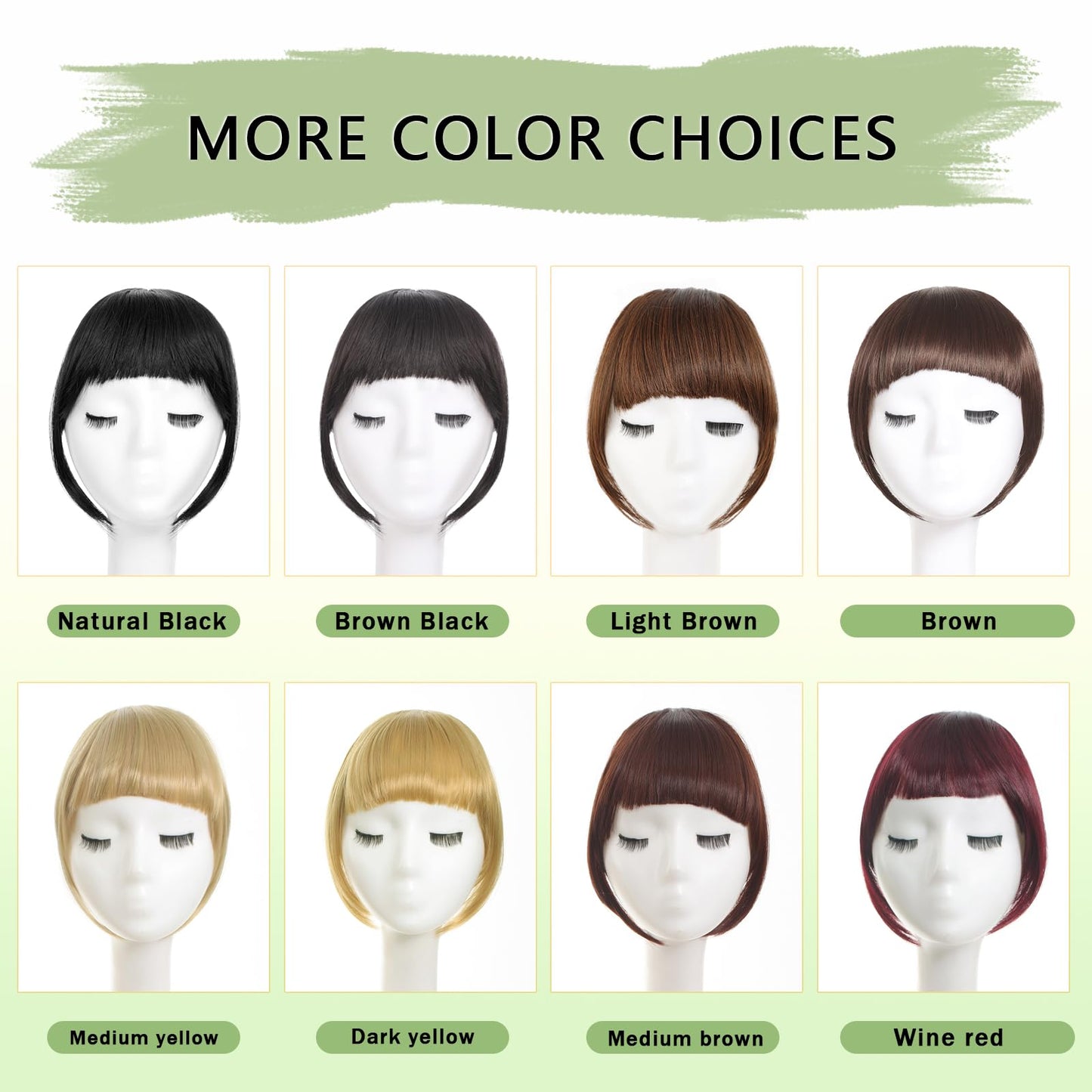 Maforsoon Clip in Bangs Fake Bangs for Women Medium Yellow Straight Hair