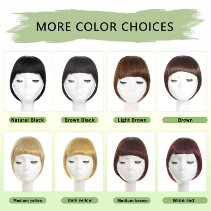 Maforsoon Clip in Bangs Fake Bangs for Women Medium Yellow Straight Hair