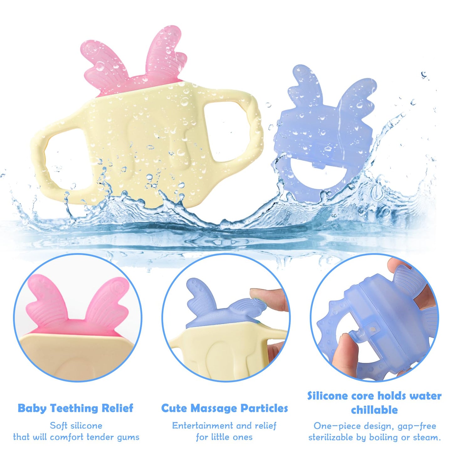 Anboor Baby Silicone Cold Teether 0-12 Months Water Filled Ice Relief
