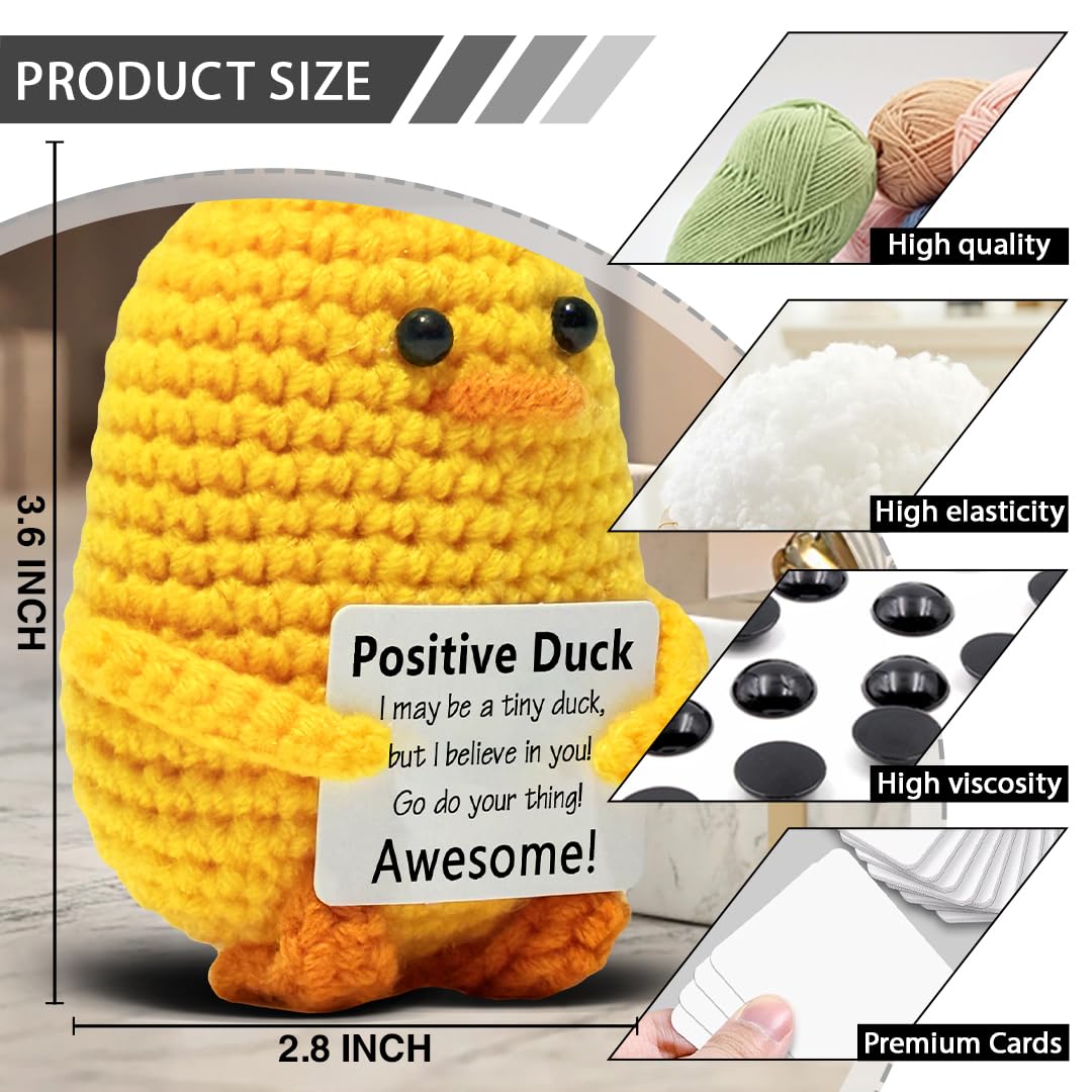 VKYN Handmade Multicolour Crochet Duck Inspirational Mental Health Decor