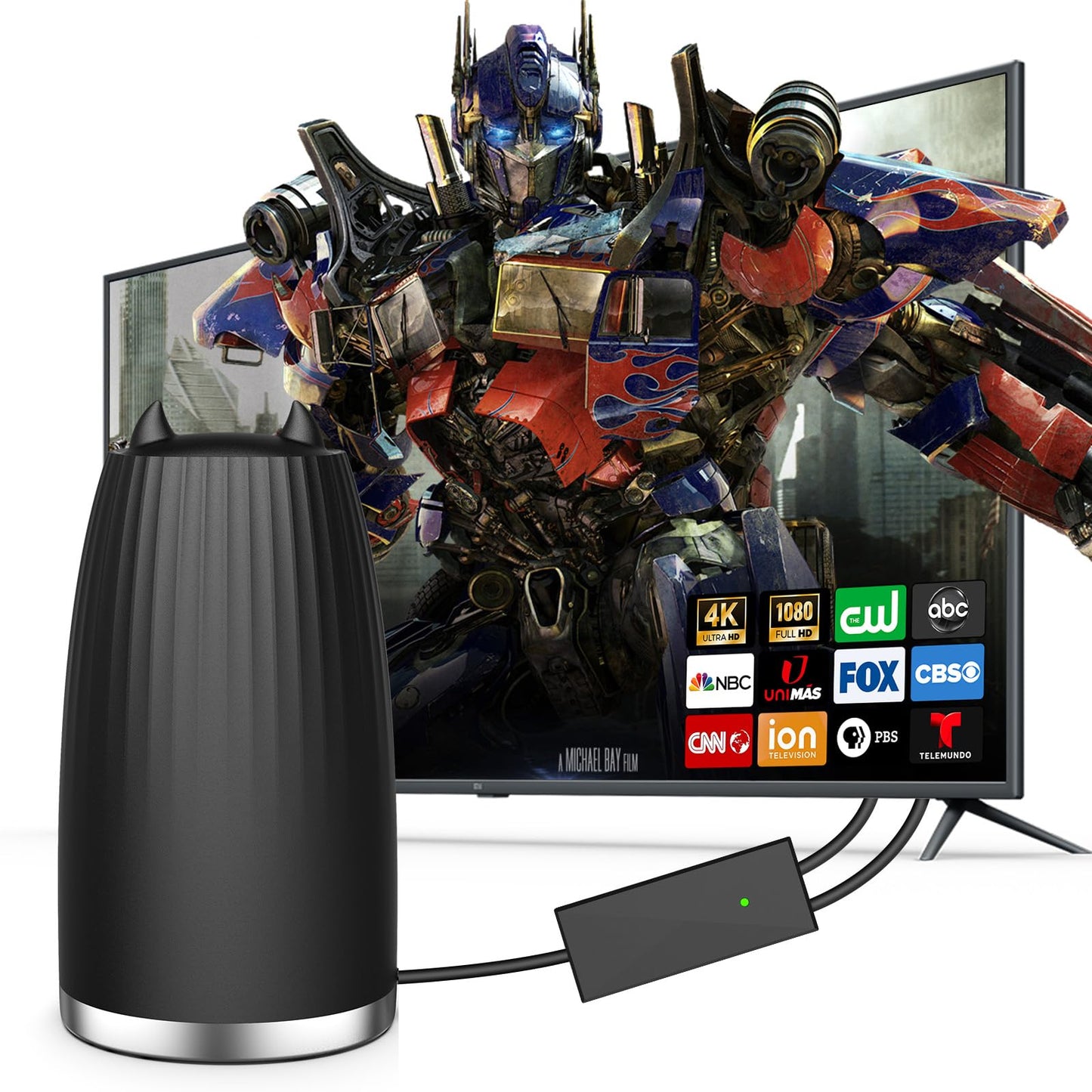 Docutca Smart Indoor TV Antenna 600+ Miles Range HD 4K 1080P Black Antenna-2043